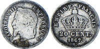 France 20 Centimes Coin, Napoleon III, Strasbourg, Silver -