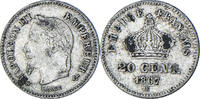 France 20 Centimes Coin, Napoleon III, Strasbourg, Silver -