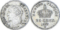 France 20 Centimes Coin, Napoleon III, Strasbourg, Silver -