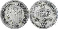 France 20 Centimes Coin, Napoleon III, Strasbourg, Silver -