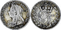 Great Britain 3 Pence Coin, Victoria, Silver, KM:777 -