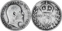 Great Britain 3 Pence Coin, Edward VII, Silver, KM:797.1 -