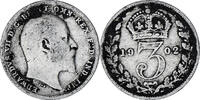 Great Britain 3 Pence Coin, Edward VII, Silver, KM:797.1 -