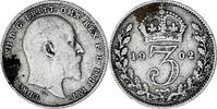 Great Britain 3 Pence Coin, Edward VII, Silver, KM:797.1 -