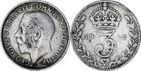 Great Britain 3 Pence Coin, George V, Silver, KM:813 -