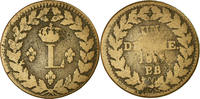 France Decime Coin, Louis XVIII, Strasbourg, Bronze, KM:701 -