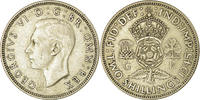 Great Britain Florin, Two Shillings Coin, George VI, Silver -