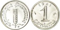 France Centime Coin, Épi, Paris, Stainless Steel, KM:928 -