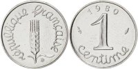 France Centime Coin, Épi, Stainless Steel, KM:928, Gadoury:91 -