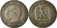 France 5 Centimes Coin, Napoleon III, Napoléon III, Marseille -