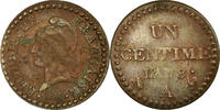 France Centime Coin, Dupré, Paris, Bronze, KM:646 -