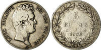 France 5 Francs Coin, Louis-Philippe, Paris, Sans le I -