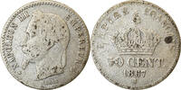 France 50 Centimes Coin, Napoleon III, Napoléon III, Strasbourg -