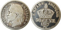 France 50 Centimes Coin, Napoleon III, Napoléon III, Strasbourg -