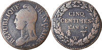 France 5 Centimes Coin, Dupré, Lille, Bronze, KM:640.11 -