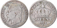 France 50 Centimes Coin, Napoleon III, Napoléon III, Bordeaux -