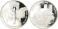 France 100 Francs Coin, Libération de Paris, Proof, Silver -
