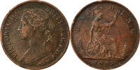 Great Britain Farthing Coin, Victoria, Bronze, KM:753 -