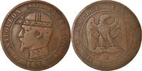 France 10 Centimes Coin, Napoleon III, Napoléon III, Strasbourg -