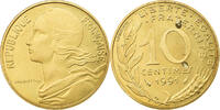 France 10 Centimes Coin, Marianne, Paris, Proof -