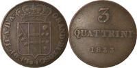 ITALIAN STATES 3 Quattrini Coin, TUSCANY, Leopold II, Copper -