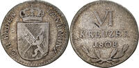 German States 6 Kreuzer Coin, BADEN, Karl Friedrich, Silver -