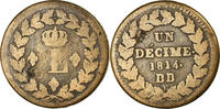 France Decime Coin, Louis XVIII, Strasbourg, Bronze, KM:701 -