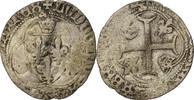 France Blanc à la couronne Coin, Louis XI, Lyon, Billon -