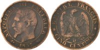 France 5 Centimes Coin, Napoleon III, Napoléon III, Lyon -