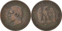 France 10 Centimes Coin, Napoleon III, Napoléon III, Lille -