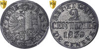 Canton of Geneva 2 Centimes Billon, PCGS, KM:126 -