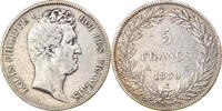 France 5 Francs Coin, Louis-Philippe, Paris, Silver -