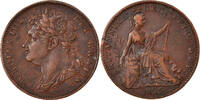 Great Britain Farthing Coin, George IV, Copper, KM:677 -