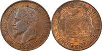 France 5 Centimes Coin, Napoleon III, Napoléon III, Bordeaux -