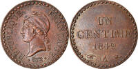 France Centime Coin, Dupré, Paris, Bronze, KM:754 -