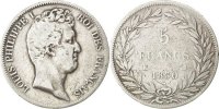 France 5 Francs Coin, Louis-Philippe, Bordeaux, Silver -