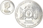 Tristan Da Cunha Crown Coin, Elizabeth II, Pobjoy Mint, Silver -