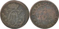 German States 1/4 St Coin, COLOGNE, Clemens August, Copper -