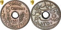 Tunisia 5 Centimes French protectorate, Ahmad II, Paris, Pattern -