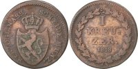 German States Kreuzer Coin, NASSAU, Usingen, Copper, KM:10 -