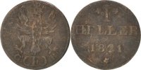 German States Heller Coin, FRANKFURT AM MAIN, Copper, KM:301 -