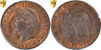France 5 Centimes Napoleon III, Paris, Bronze, PCGS -