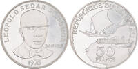 Senegal 50 Francs Coin, Leopold Sedar Senghor, Proof, Silver -