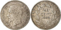 France 20 Centimes Coin, Napoleon III, Napoléon III, Paris -