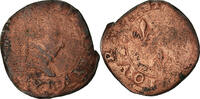France Double Tournois Coin, Henri III, Bourges, Copper -