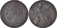 Great Britain Farthing Coin, George IV, Copper, KM:677 -