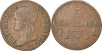 France 5 Centimes Coin, Dupré, Limoges, Bronze, KM:635.2 -