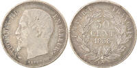 France 50 Centimes Coin, Napoleon III, Napoléon III, Paris -