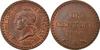 France Centime Coin, Dupré, Paris, Bronze, KM:754 -