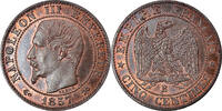 France 5 Centimes Napoleon III, Rouen, Piéfort, Bronze, PCGS -